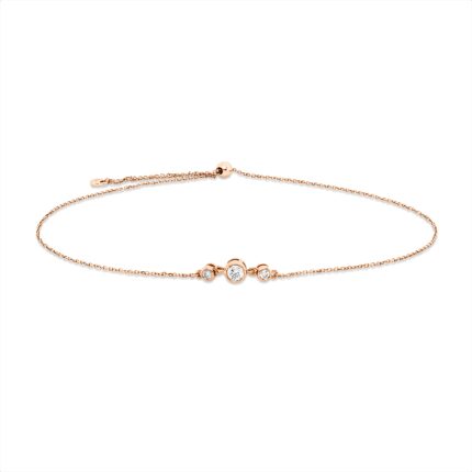 Armband Rosegold 18kt 0,09 Diamantschmuck mit 3 Diamanten - 5G134