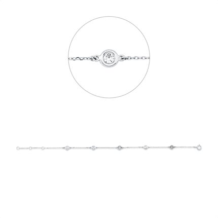 Armband Weißgold 18kt 0,22 Diamantschmuck mit 5 Diamanten - 5G135