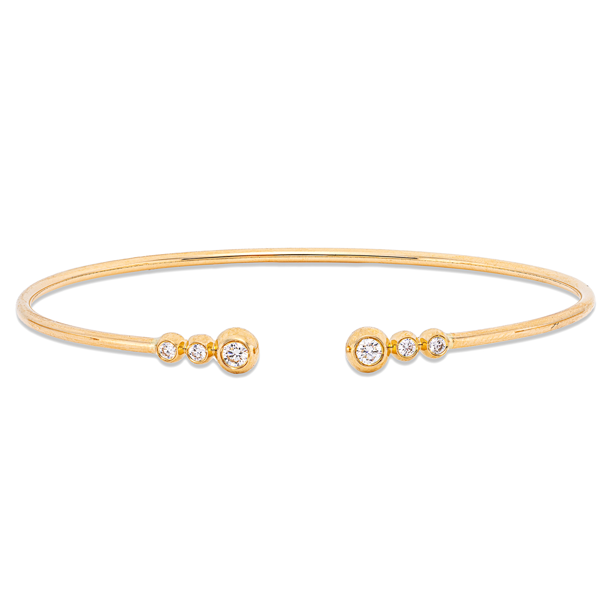 6B392G Armreif Gelbgold 18kt 0,23 Diamantschmuck mit 6 Diamanten - 6B392 – Bild 1