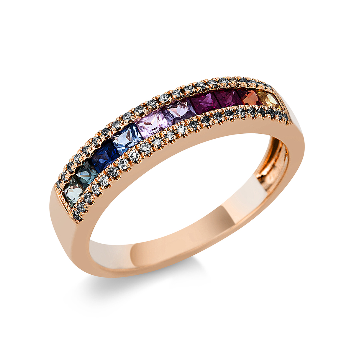 1AN36R Farbstein Rosegold 18kt 0,10 Diamantringe Farbstein 0,7 ct - 1AN36 – Bild 1