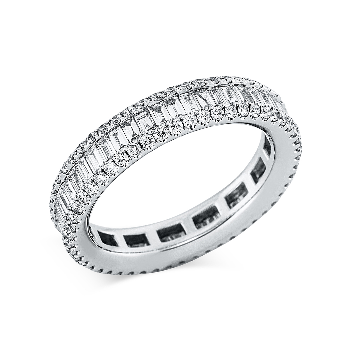 1CU32W Mehrfachsteinbesatz Weißgold 18kt 1,64 Diamantringe mit 153 Diamanten - 1CU32 – Bild 1