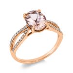 Farbstein 4er-Krappe Rosegold 18kt 0,15 Diamantringe Farbstein 1,62 ct - 1DI03