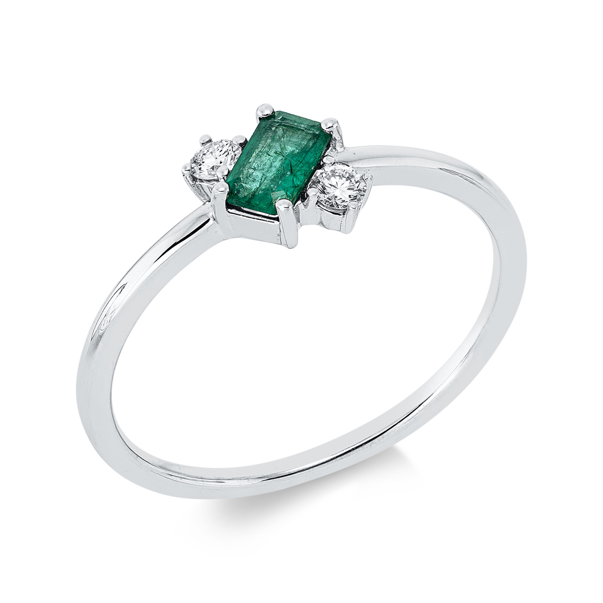 1EC31W Farbstein Weißgold 18kt 0,08 Diamantringe Farbstein 0,24 ct - 1EC31 – Bild 1