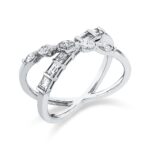 Baguette Weißgold 18kt 0,75 Diamantringe mit 11 Diamanten - 1EM60