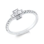 Baguette Weißgold 18kt 0,50 Diamantringe mit 18 Diamanten - 1FU43