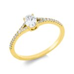 Solitaeire 4er-Krappe Gelbgold 18kt 0,44 Diamantringe mit 29 Diamanten - 1ID23