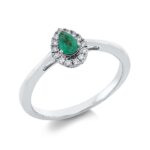 Farbstein Weißgold 18kt 0,09 Diamantringe Farbstein 0,2 ct - 1IE31