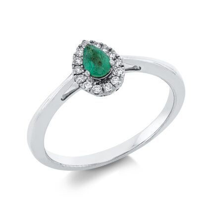 Farbstein Weißgold 18kt 0,09 Diamantringe Farbstein 0,2 ct - 1IE31