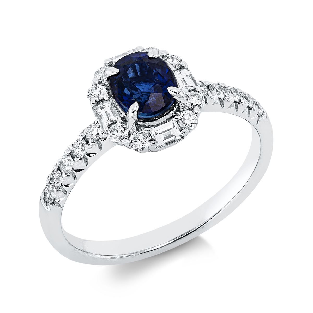 1II93W Farbstein Weißgold 18kt 0,45 Diamantringe Farbstein 1,04 ct - 1II93 – Bild 1