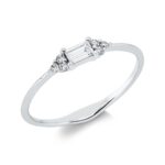 Baguette Weißgold 18kt 0,17 Diamantringe mit 7 Diamanten - 1IL49