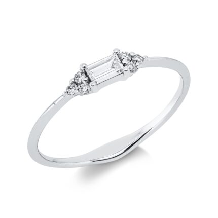 Baguette Weißgold 18kt 0,17 Diamantringe mit 7 Diamanten - 1IL49