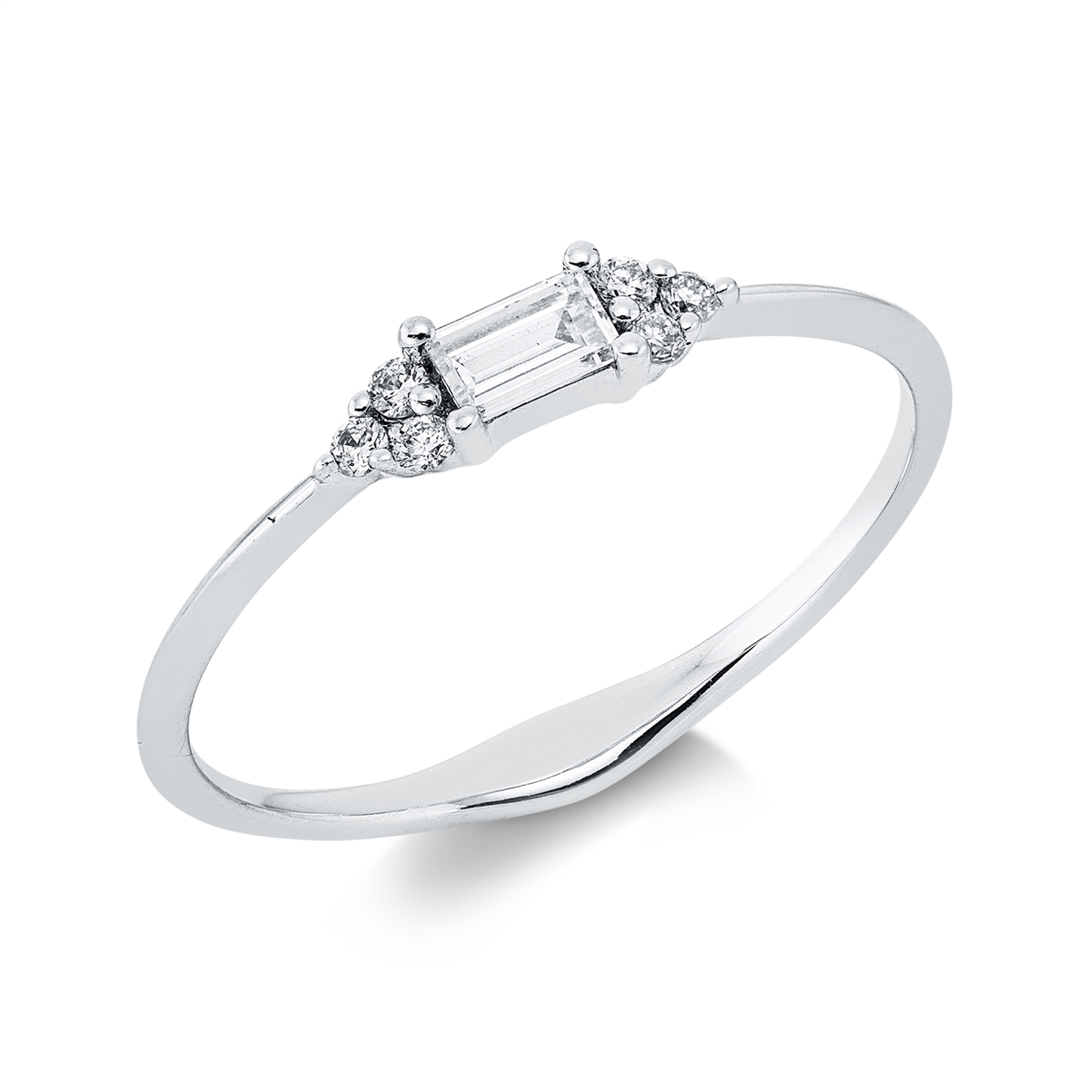 1IL49W Baguette Weißgold 18kt 0,17 Diamantringe mit 7 Diamanten - 1IL49 – Bild 1