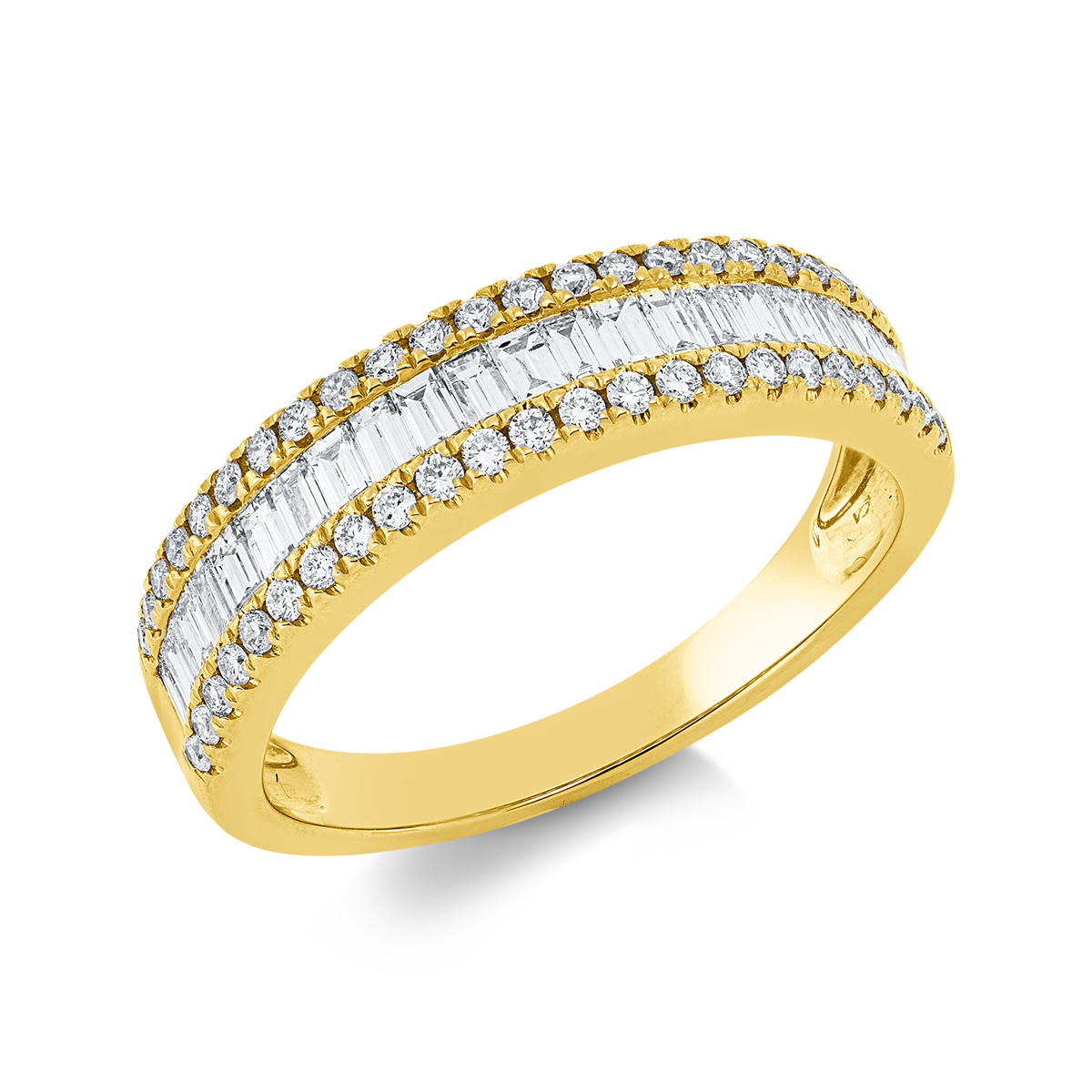1IL59G Baguette Gelbgold 18kt 0,82 Diamantringe mit 68 Diamanten - 1IL59 – Bild 1