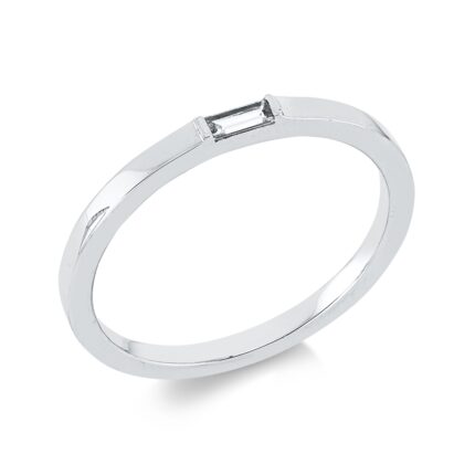 Baguette Weißgold 18kt 0,07 Diamantringe mit 1 Diamanten - 1IL69