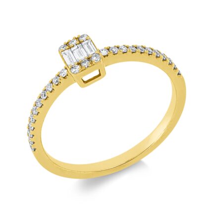 Baguette Gelbgold 18kt 0,26 Diamantringe mit 31 Diamanten - 1IM44