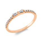 Baguette Rosegold 18kt 0,21 Diamantringe mit 16 Diamanten - 1IN69
