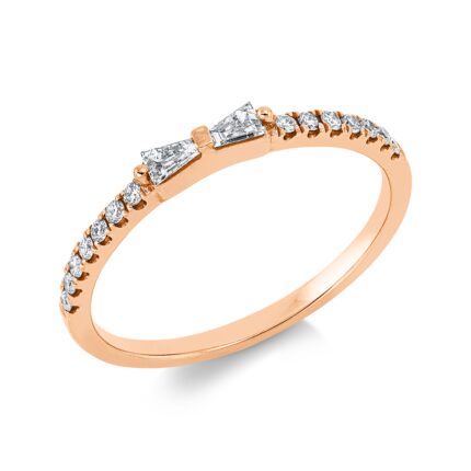 Baguette Rosegold 18kt 0,21 Diamantringe mit 16 Diamanten - 1IN69
