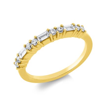 Baguette Gelbgold 18kt 0,43 Diamantringe mit 11 Diamanten - 1IN75