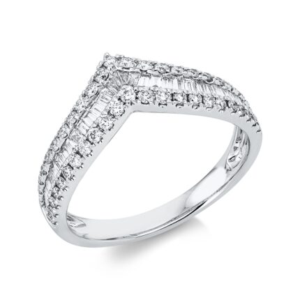 Baguette Weißgold 18kt 0,58 Diamantringe mit 80 Diamanten - 1IP03