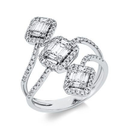 Baguette Weißgold 18kt 0,76 Diamantringe mit 119 Diamanten - 1IP11