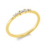 Baguette Gelbgold 18kt 0,07 Diamantringe mit 7 Diamanten - 1IP43