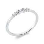 Baguette Weißgold 18kt 0,07 Diamantringe mit 7 Diamanten - 1IP43
