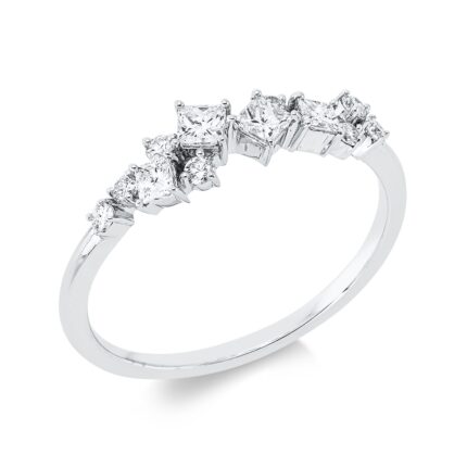 Baguette Weißgold 18kt 0,38 Diamantringe mit 12 Diamanten - 1IP46