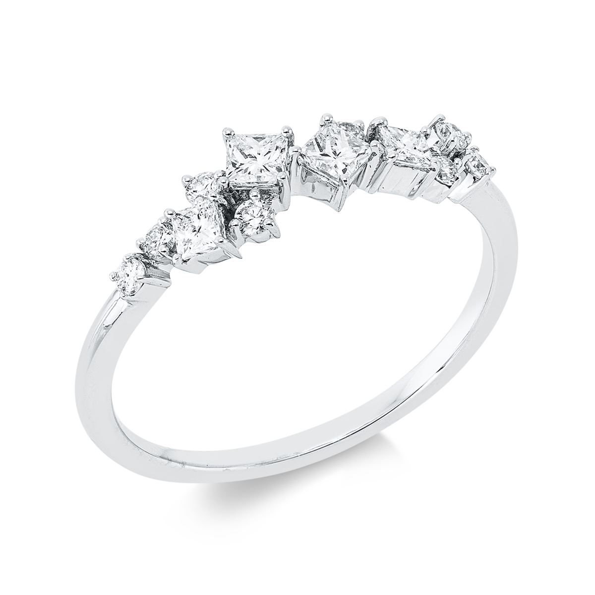 1IP46W Baguette Weißgold 18kt 0,38 Diamantringe mit 12 Diamanten - 1IP46 – Bild 1