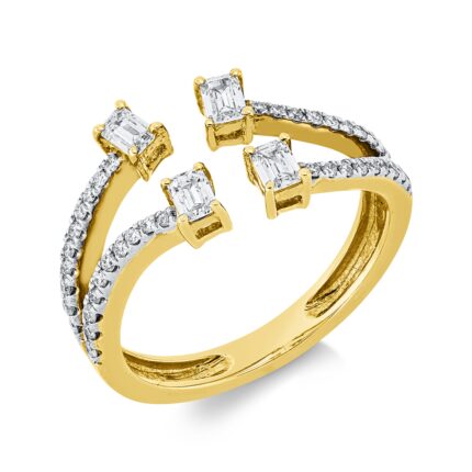 Baguette Gelbgold 18kt 0,58 Diamantringe mit 42 Diamanten - 1IQ20
