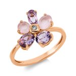 Farbstein Rosegold 18kt 0,03 Diamantringe Farbstein 1,8 ct - 1IR68