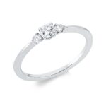 Solitaeire Weißgold 18kt 0,30 Diamantringe mit 3 Diamanten - 1IT02