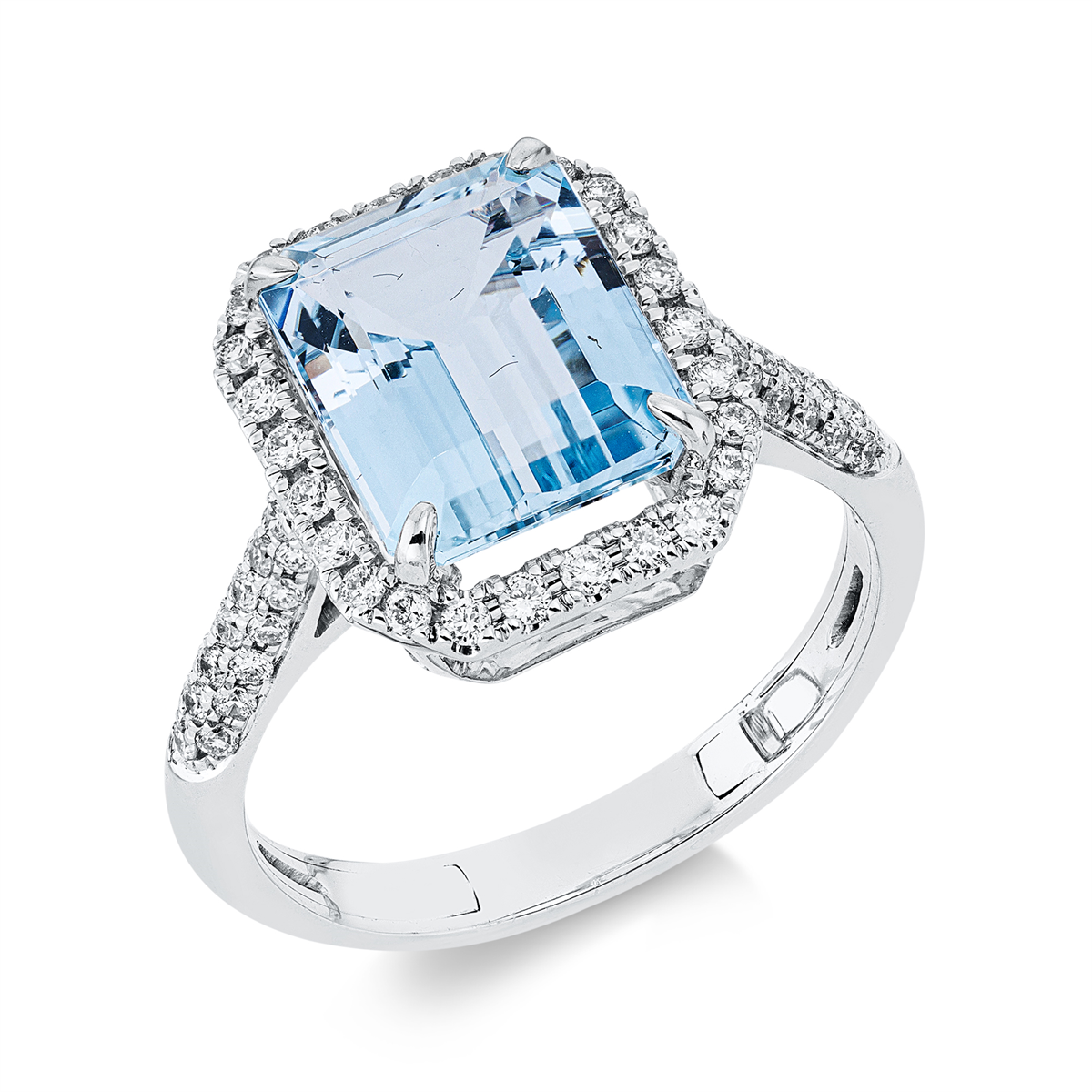 1IT35W Farbstein Weißgold 18kt 0,31 Diamantringe Farbstein 3 ct - 1IT35 – Bild 1