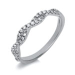 Mehrfachsteinbesatz Weißgold 18kt 0,14 Diamantringe mit 33 Diamanten - 1T224