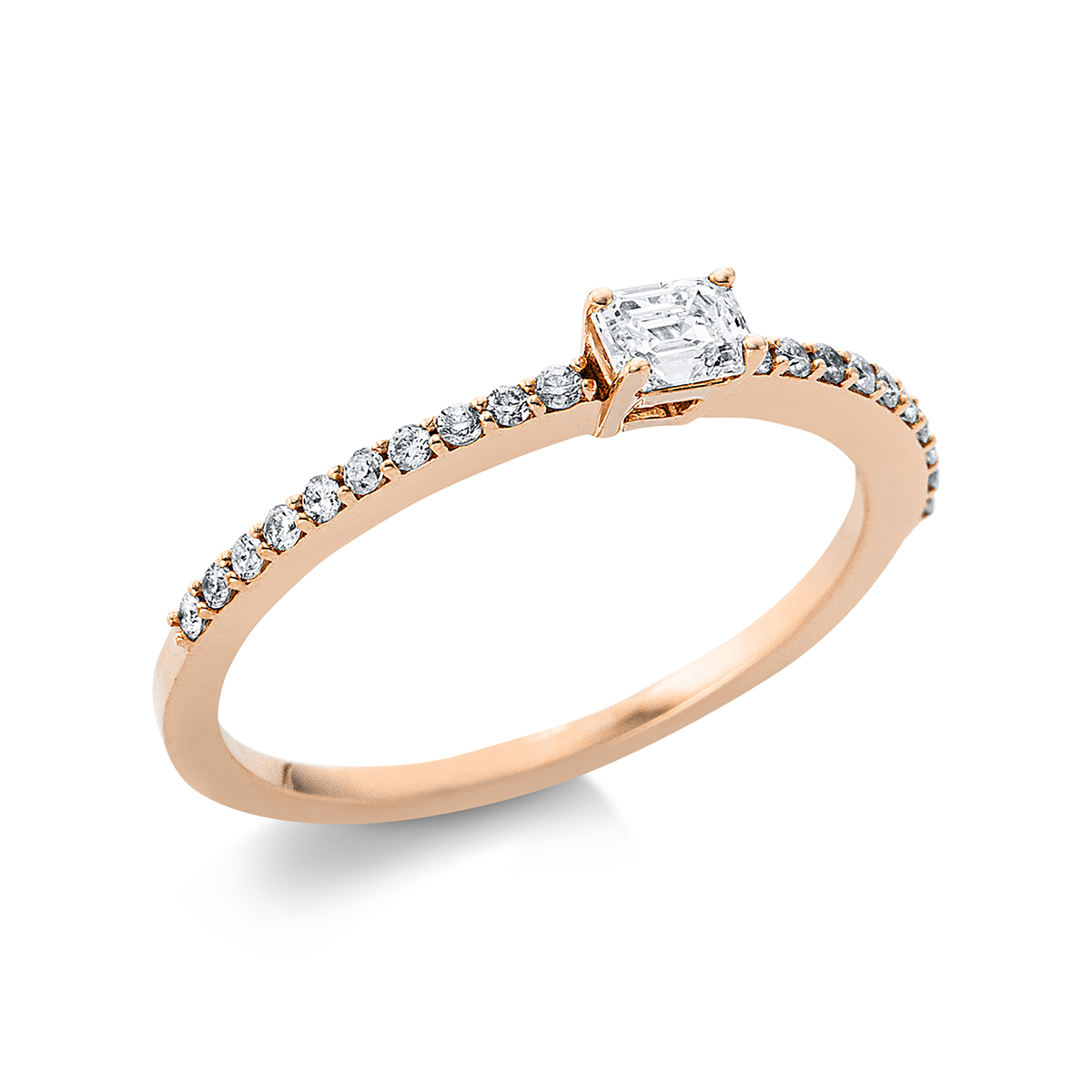 1U616R Solitaeire Rosegold 18kt 0,34 Diamantringe mit 21 Diamanten - 1U616 – Bild 1