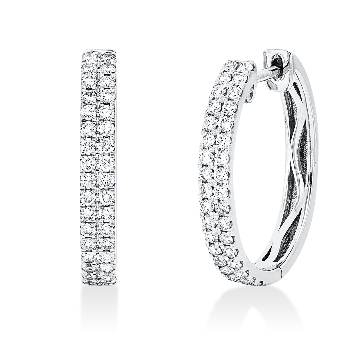 2D698W Creolen Weißgold 18kt 0,61 Diamantschmuck mit 68 Diamanten - 2D698 – Bild 1