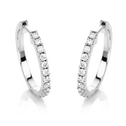 Creolen Weißgold 18kt 0,58 Diamantschmuck mit 26 Diamanten - 2E453