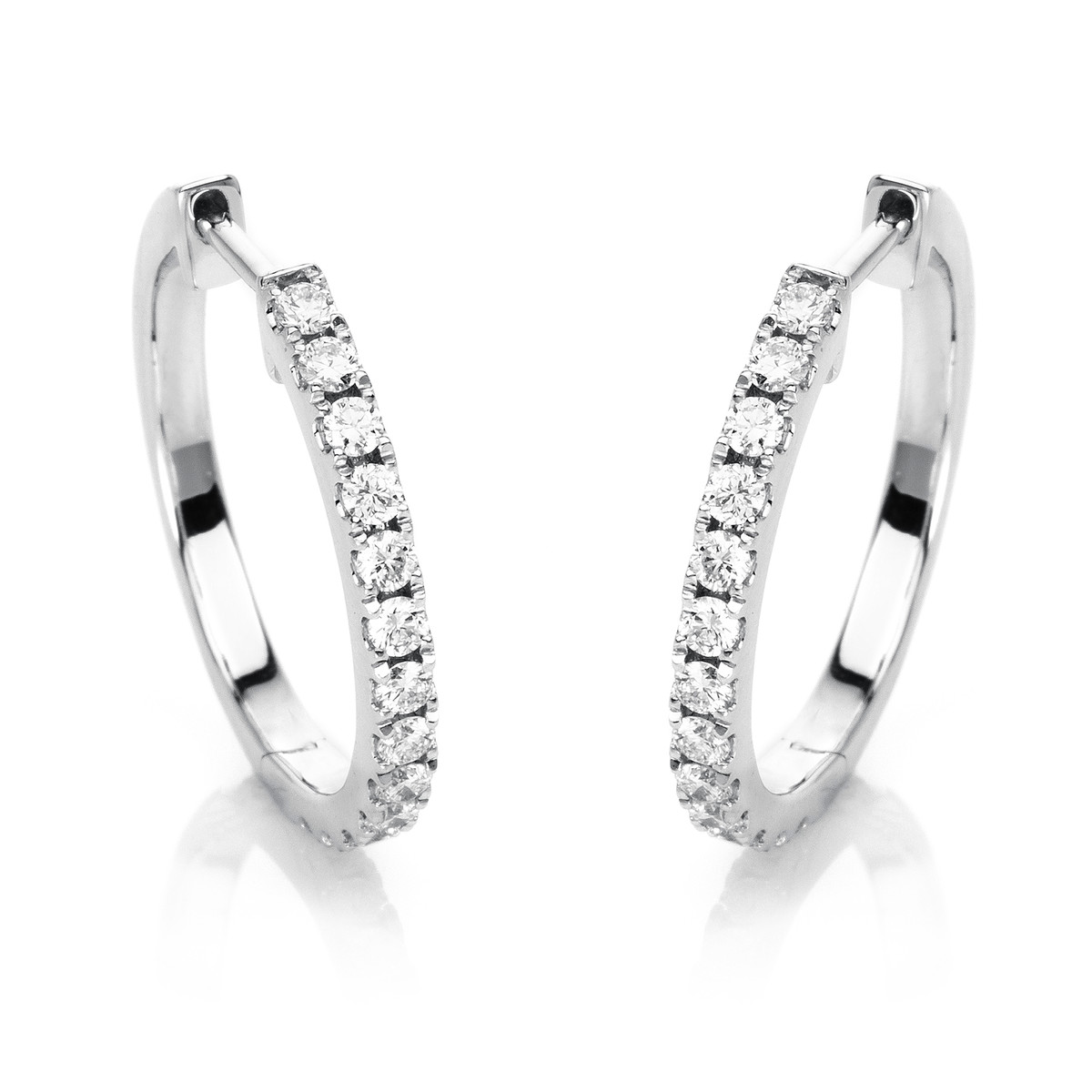 2E453W Creolen Weißgold 18kt 0,58 Diamantschmuck mit 26 Diamanten - 2E453 – Bild 1