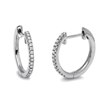 Creolen Weißgold 18kt 0,12 Diamantschmuck mit 30 Diamanten - 2F008