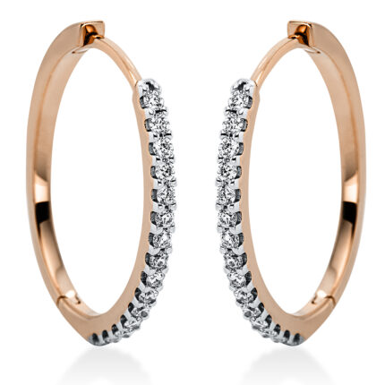 Creolen Rosegold / Weißgold 18kt 0,32 Diamantschmuck mit 30 Diamanten - 2L503
