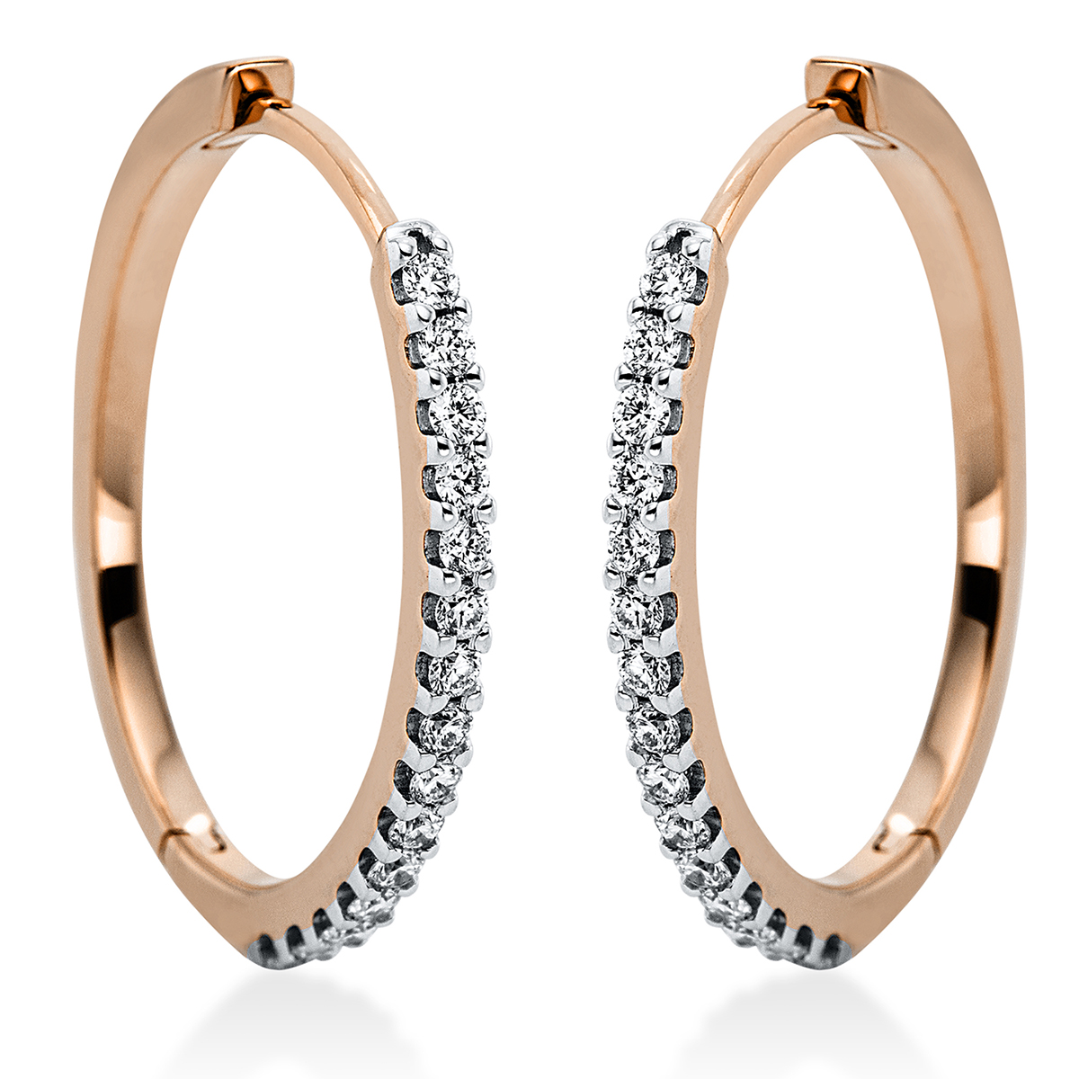 2L503RW Creolen Rosegold / Weißgold 18kt 0,32 Diamantschmuck mit 30 Diamanten - 2L503 – Bild 1
