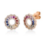 Ohrstecker Rosegold 18kt 0,34 Diamantschmuck Farbstein 0,75 ct - 2P768