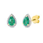 Ohrstecker Gelbgold 18kt 0,12 Diamantschmuck Farbstein 0,62 ct - 2R476