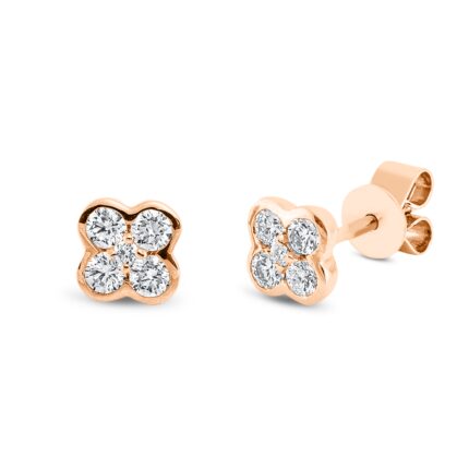 Ohrstecker Rosegold 18kt 0,27 Diamantschmuck mit 10 Diamanten - 2R643
