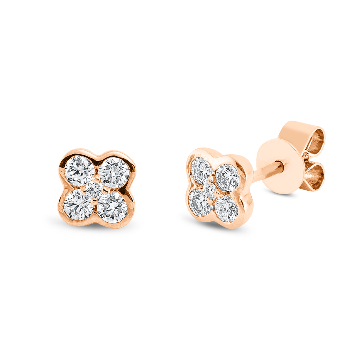 2R643R Ohrstecker Rosegold 18kt 0,27 Diamantschmuck mit 10 Diamanten - 2R643 – Bild 1