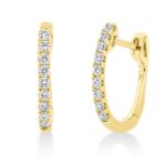 Creolen Gelbgold 18kt 0,22 Diamantschmuck mit 18 Diamanten - 2R858