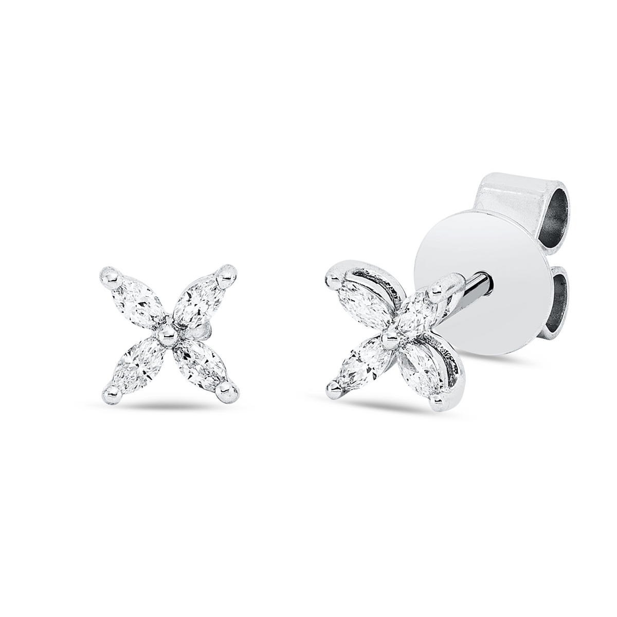 2S755W Ohrstecker Weißgold 18kt 0,15 Diamantschmuck mit 8 Diamanten - 2S755 – Bild 1