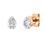 Ohrstecker Zarge Rosegold 18kt 0,50 Diamantschmuck mit 2 Diamanten - 2U274