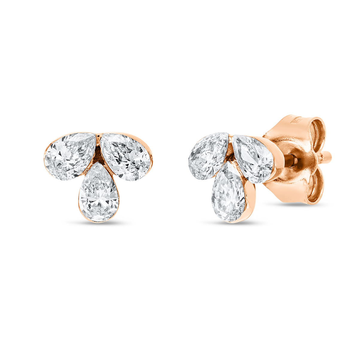 2U276R Ohrstecker Zarge Rosegold 18kt 0,55 Diamantschmuck mit 6 Diamanten - 2U276 – Bild 1