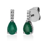 Ohrstecker 3er-Krappe Weißgold 18kt 0,03 Diamantschmuck Farbstein 0,78 ct - 2U976