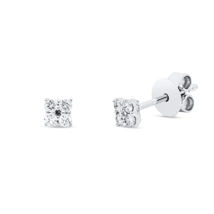 Ohrstecker Weißgold 18kt 0,11 Diamantschmuck mit 8 Diamanten - 2V572